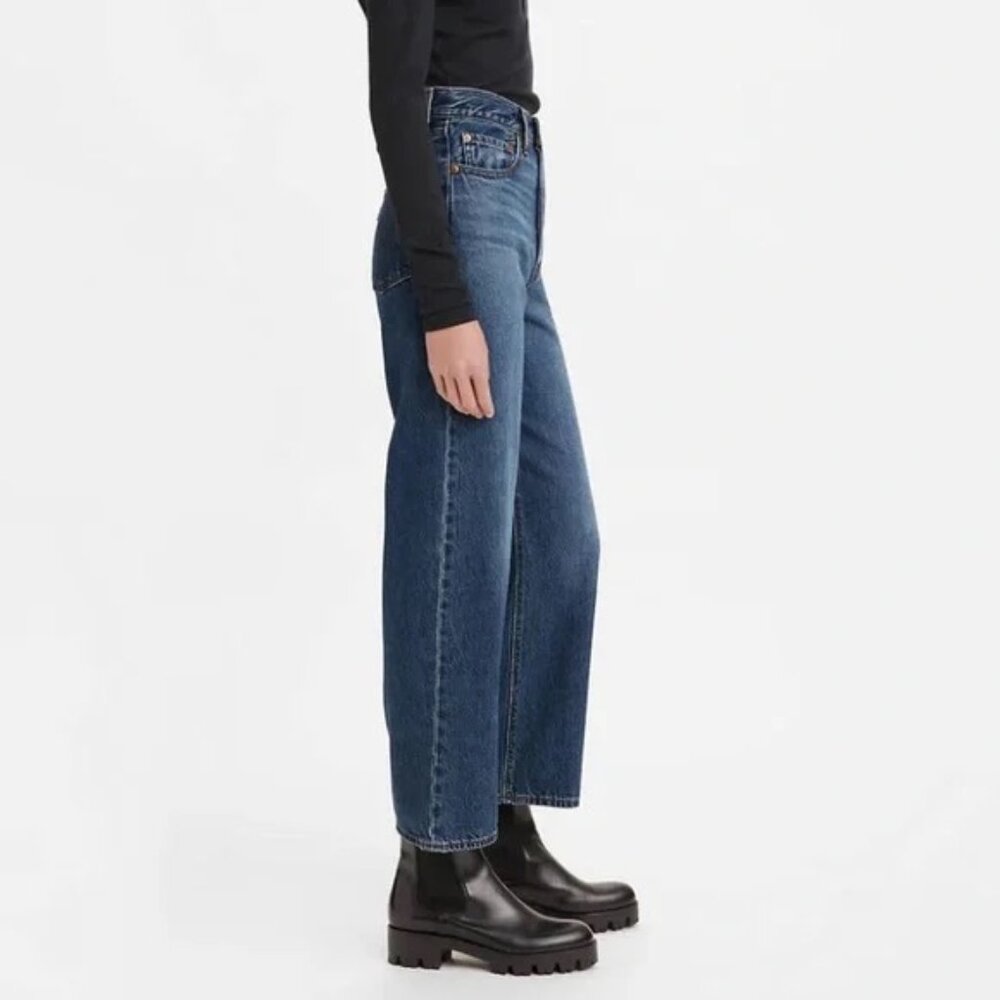 Levi's women's Ribcage straight ankle jeans 24x29 (26" waist) dark wash Noe Fog - Picture 3 of 7